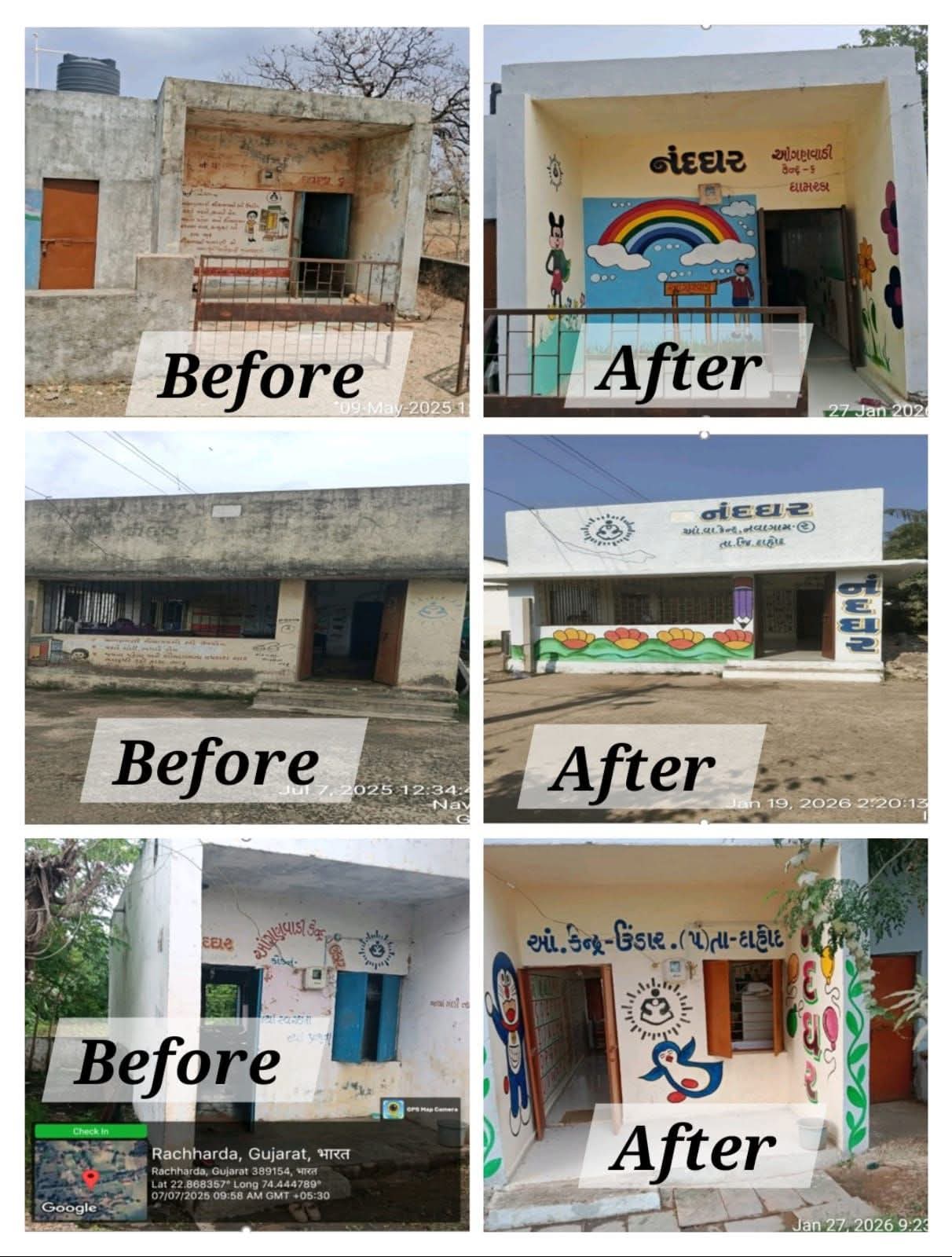 ગુજરાત સરકારના મહિલા અને બાળ વિકાસ વિભાગ દ્વારા સમગ્ર રાજ્યમાં હાથ ધરાયો આંગણવાડી નવીનીકરણ ઝુંબેશ